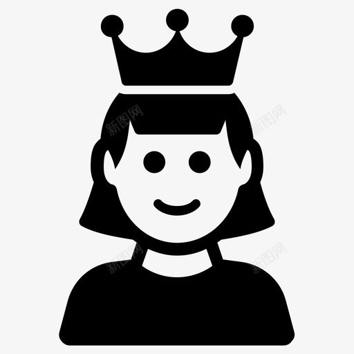 女王皇冠君主图标svg_新图网 https://ixintu.com 公主 君主 女王 皇冠 皇室 表情表情笑脸