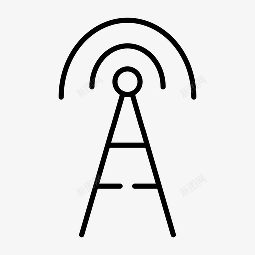 wifi信号天线连接图标svg_新图网 https://ixintu.com wifi信号 互联网 天线 媒体缝隙稀薄 连接