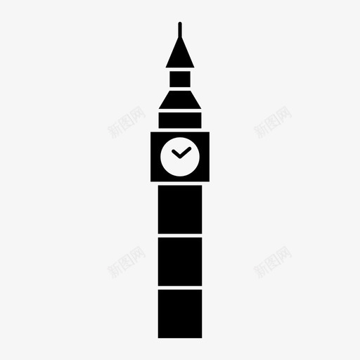 大本钟欧洲伦敦图标svg_新图网 https://ixintu.com 伦敦 地标 塔楼 大本钟 欧洲 英国