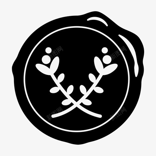 蜡封双花花叶图标svg_新图网 https://ixintu.com 叶 花 蜡封 蜡封双花