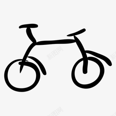 自行车轮子手绘图标图标