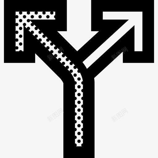 交替箭头交替分流图标svg_新图网 https://ixintu.com 交替 交替箭头 分流 粗轮廓点 路线