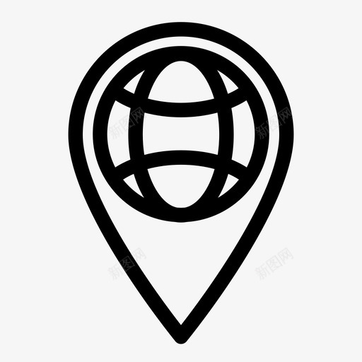 别针地球仪世界图标svg_新图网 https://ixintu.com 世界 世界图标 别针 地球仪