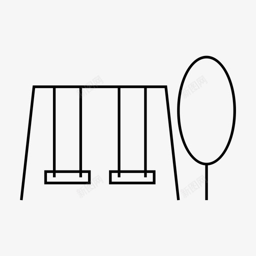 秋千公园操场图标svg_新图网 https://ixintu.com 公园 学校 操场 秋千