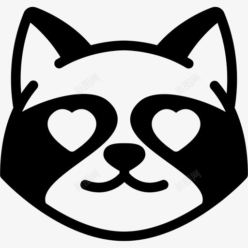 爱表情情感图标svg_新图网 https://ixintu.com 情感 感觉 浣熊 浣熊表情线 爱 表情