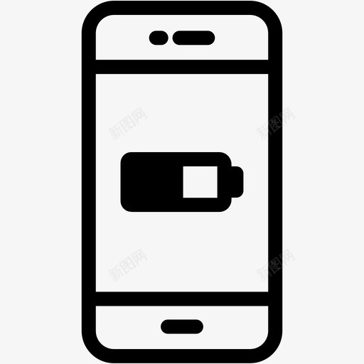 电池一半设备手机图标svg_新图网 https://ixintu.com 手机 智能手机 智能手机vol3 电池一半 设备