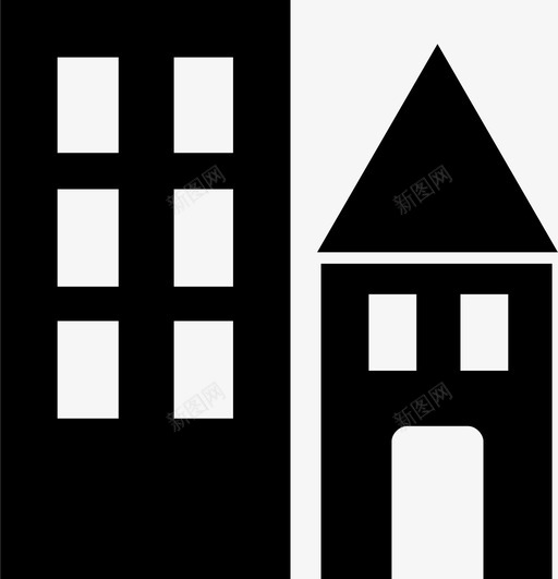 城市建筑物摩天大楼图标svg_新图网 https://ixintu.com 城市 塔楼 建筑物 摩天大楼 高楼