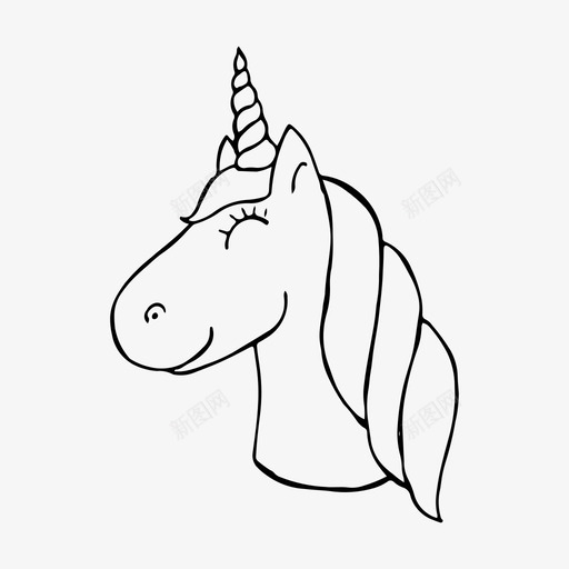 独角兽奇幻幻想图标svg_新图网 https://ixintu.com 奇幻 幻想 手绘 独角兽 魔术