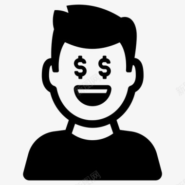 有钱有钱人表情笑脸图标图标