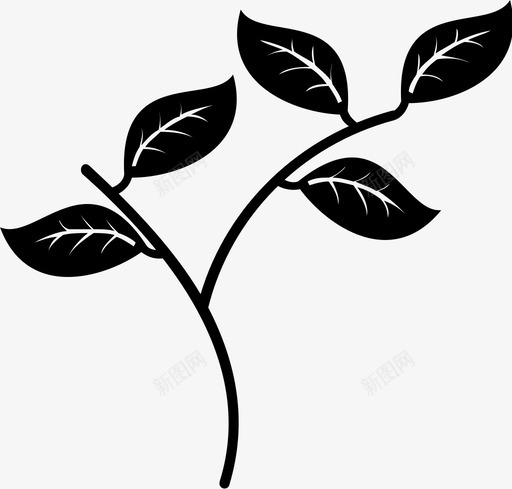 叶草本植物叶子图标svg_新图网 https://ixintu.com 叶 叶子 有机物 植物 草本植物