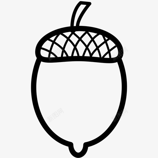 橡子秋天栗子图标svg_新图网 https://ixintu.com 夏季1 栗子 橡子 橡树 秋天 种子