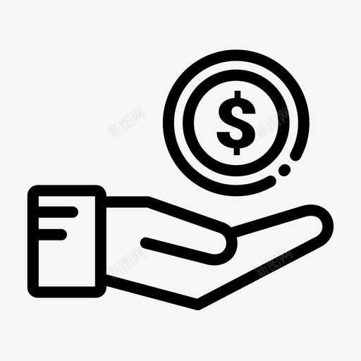 硬币美元手图标svg_新图网 https://ixintu.com 手 硬币 美元 钱 银行和金融