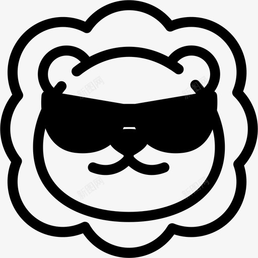 酷表情情绪图标svg_新图网 https://ixintu.com 情绪 感觉 狮子 狮子表情线 表情 酷