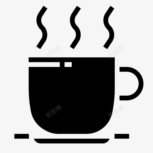 杯子咖啡热的图标svg_新图网 https://ixintu.com 卫生常规固体 咖啡 早晨 杯子 热的