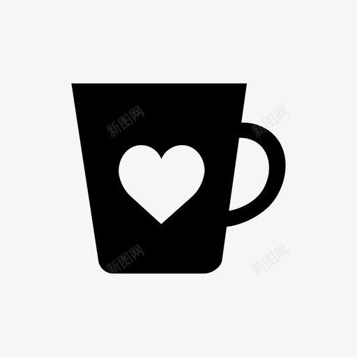咖啡的爱心杯子图标svg_新图网 https://ixintu.com 咖啡的爱 心 杯子