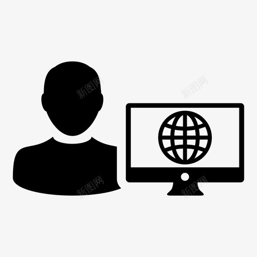 头像连接互联网图标svg_新图网 https://ixintu.com 9个用户图标与计算机监控向量符号 互联网 头像 用户 网络 连接