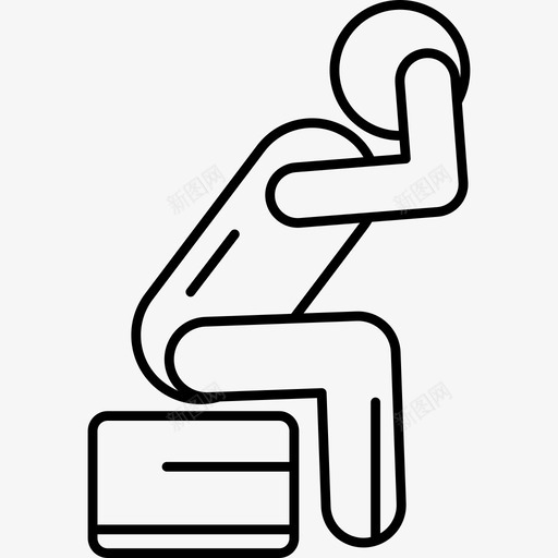 男人坐着头痛行为超薄图标svg_新图网 https://ixintu.com 男人坐着头痛 行为 超薄