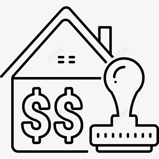 批准住房贷款房产印章图标svg_新图网 https://ixintu.com 印章 房产 批准住房贷款