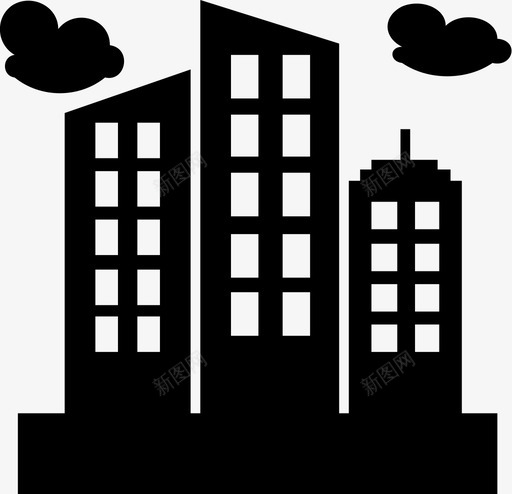 城市建筑物摩天大楼图标svg_新图网 https://ixintu.com 城市 塔楼 建筑物 摩天大楼 高楼