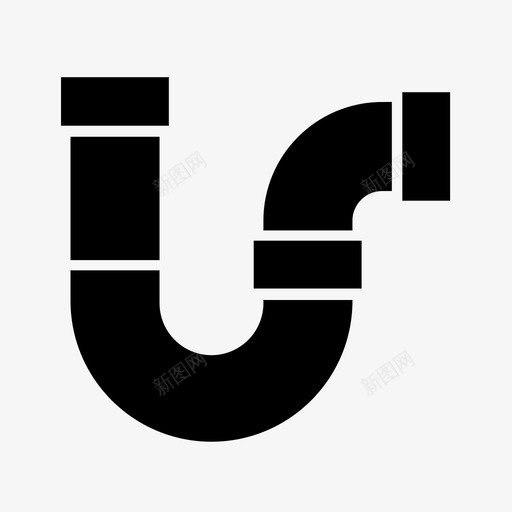 管道弯管流动图标svg_新图网 https://ixintu.com 塑料 建筑和工具固体 弯管 水管工 流动 管道
