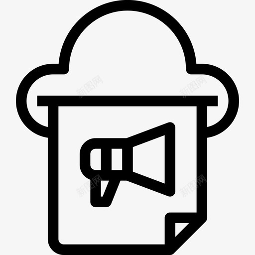 在线广告云报告图标svg_新图网 https://ixintu.com 云 在线广告 报告 数字营销和商业