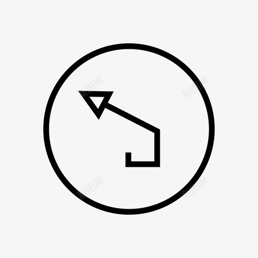 箭头后退光标图标svg_新图网 https://ixintu.com 光标 后退 方向 移动 箭头 箭头圆圈框