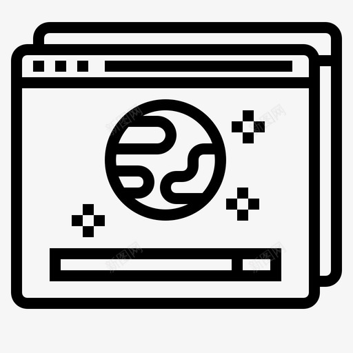 浏览器互联网页面图标svg_新图网 https://ixintu.com 互联网 搜索引擎优化 数字营销图标 浏览器 网站 页面