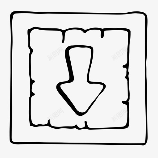 向下按钮控件媒体图标svg_新图网 https://ixintu.com 向下按钮 媒体 媒体按钮 导航 按钮 控件