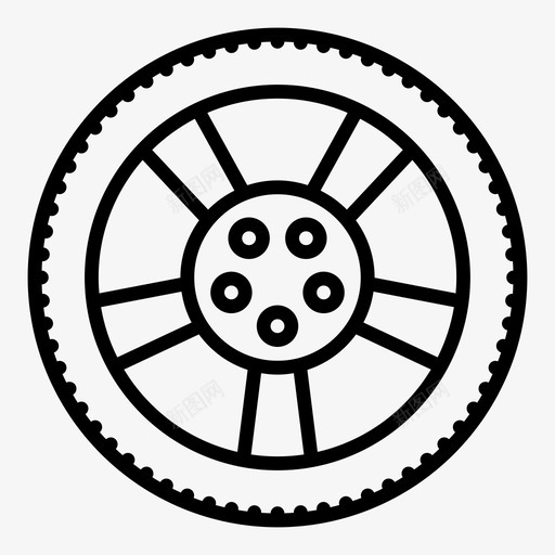车轮合金汽车图标svg_新图网 https://ixintu.com 合金 汽车 汽车符号 碟片 车轮