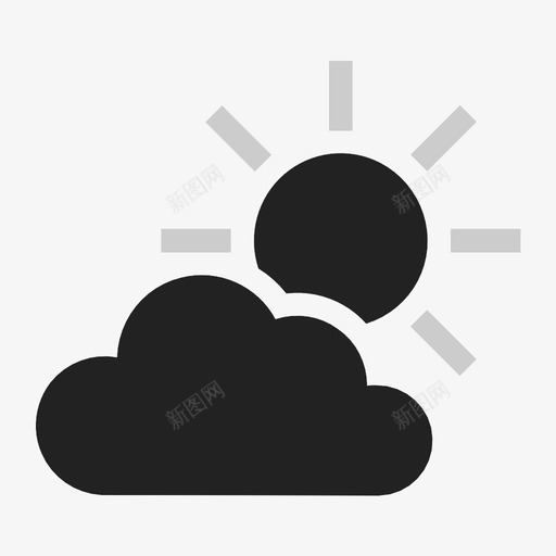 多云阳光晴天图标svg_新图网 https://ixintu.com 多云 天气 晴天 阳光