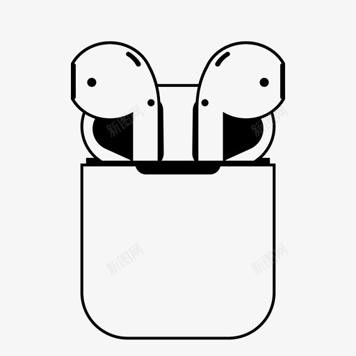 airpods聊天麦克风图标svg_新图网 https://ixintu.com airpods 扬声器 聊天 设备 通话 麦克风