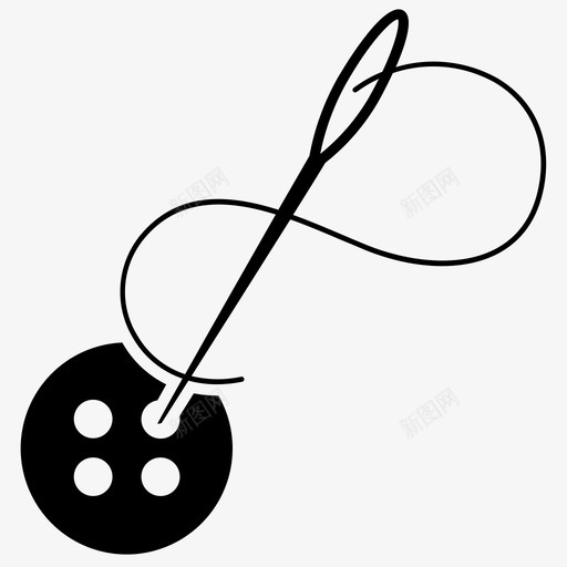 缝纫钮扣工艺图标svg_新图网 https://ixintu.com 工艺 线 缝纫 针 钮扣