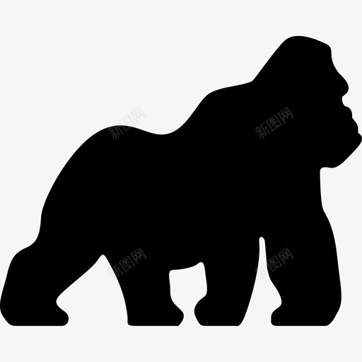 大猩猩面朝右动物动物的轮廓图标svg_新图网 https://ixintu.com 动物 动物的轮廓 大猩猩面朝右