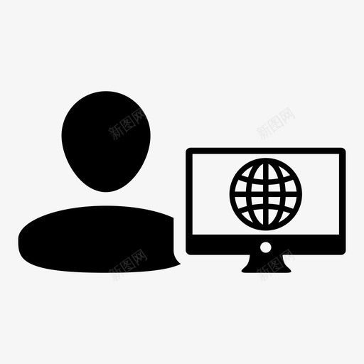 用户教育国际图标svg_新图网 https://ixintu.com 19个用户图标与计算机显示器矢量符号 互联网 国际 在线 学生 教育 用户