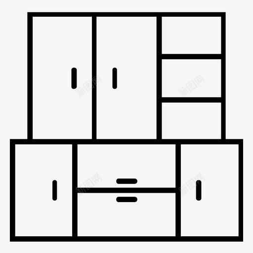 家具橱柜家居家具图标svg_新图网 https://ixintu.com 室内 家具 家居家具 橱柜