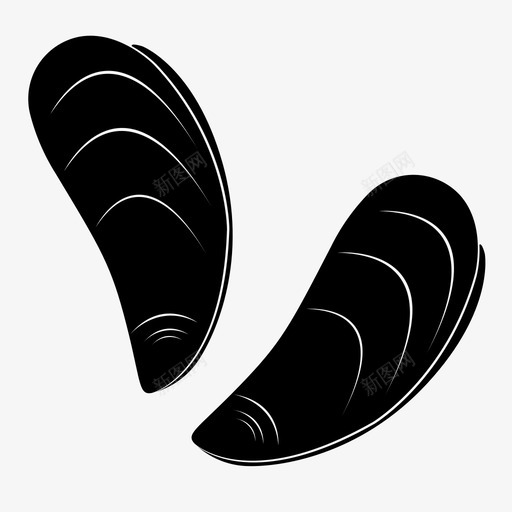 贻贝海鲜贝壳图标svg_新图网 https://ixintu.com 海鲜 贝壳 贻贝