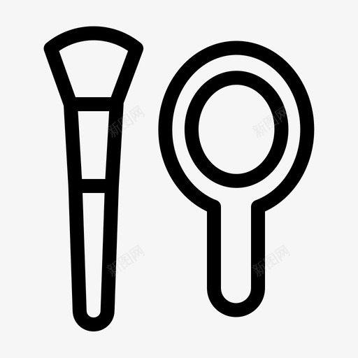 化妆刷子镜子图标svg_新图网 https://ixintu.com 刷子 化妆 镜子