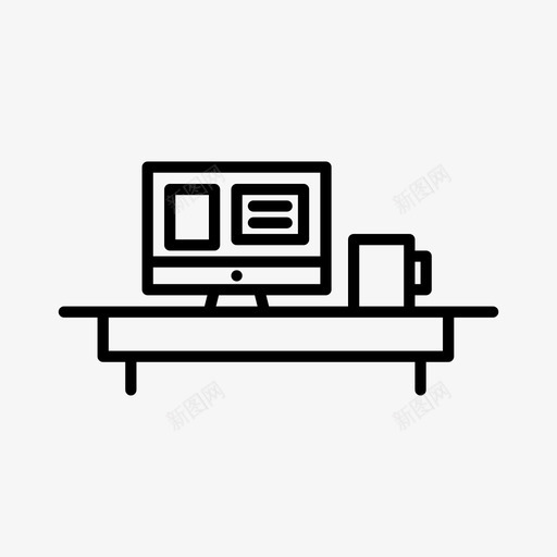 工作区电脑笔记本电脑图标svg_新图网 https://ixintu.com 办公室 商务图标 工作区 桌子 电脑 笔记本电脑