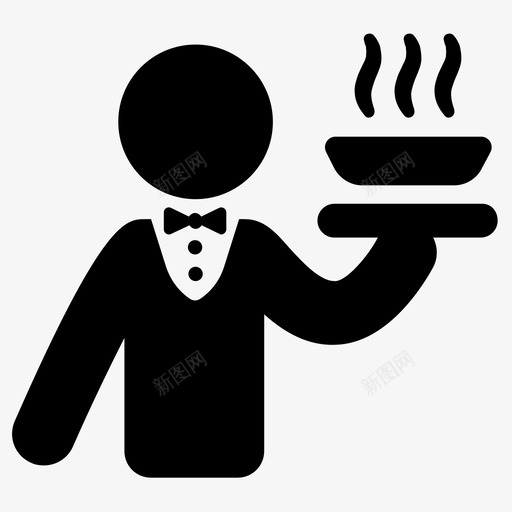 服务员食物招待图标svg_新图网 https://ixintu.com 招待 服务 服务员 食物