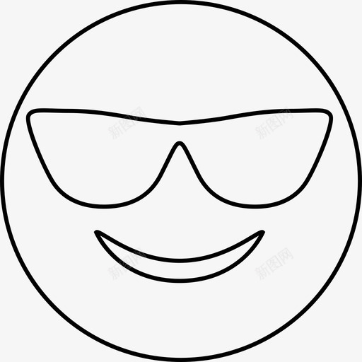 太阳镜酷表情图标svg_新图网 https://ixintu.com 夏天 太阳镜 快乐 表情 酷