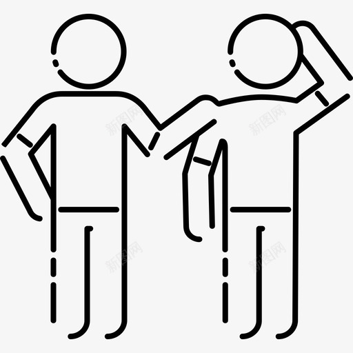 安慰悲伤肩膀图标svg_新图网 https://ixintu.com 安慰 悲伤 肩膀 虚线人 虚线人影