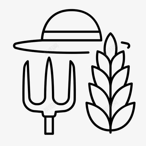 农夫帽子大米图标svg_新图网 https://ixintu.com 农夫 大米 工具 帽子 稻草 职业
