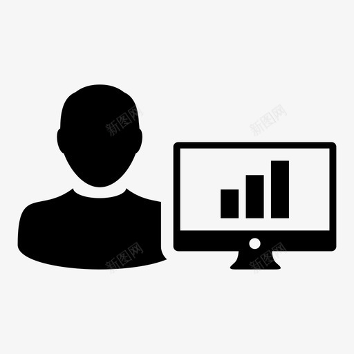 头像条形图数据图标svg_新图网 https://ixintu.com 9个用户图标和计算机监控向量符号 信息 头像 数据 条形图 用户