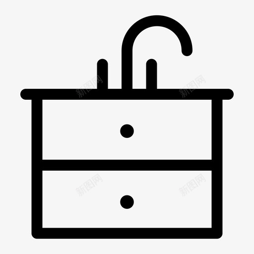 水槽浴室水龙头图标svg_新图网 https://ixintu.com 东西 水槽 水龙头 洗手 洗手盆 浴室