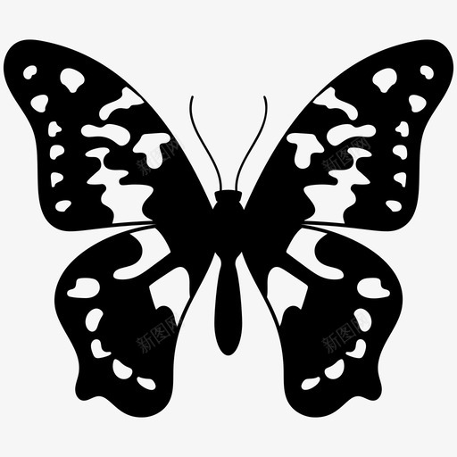 蝴蝶花园昆虫图标svg_新图网 https://ixintu.com 昆虫 春天 花园 蝴蝶 蝴蝶实心图标 飞蛾