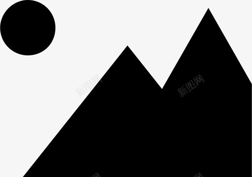 山风景太阳图标svg_新图网 https://ixintu.com 太阳 山 风景