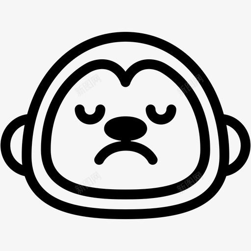 悲伤表情情绪图标svg_新图网 https://ixintu.com 悲伤 情绪 感觉 猴子 猴子表情线 表情