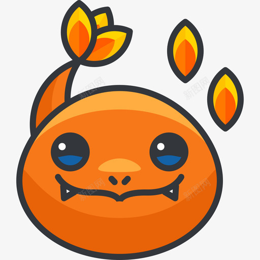 小火龙svg_新图网 https://ixintu.com 小火龙 填充 线性 扁平 手绘 多色 简约 精美 可爱 圆润