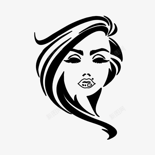 女人发型发廊理发图标svg_新图网 https://ixintu.com 发廊 女人发型 理发