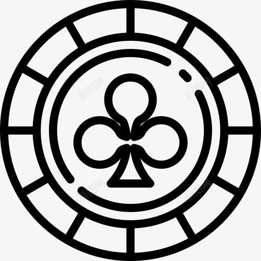 三叶草筹码赌场直线型图标svg_新图网 https://ixintu.com 三叶草筹码 直线型 赌场
